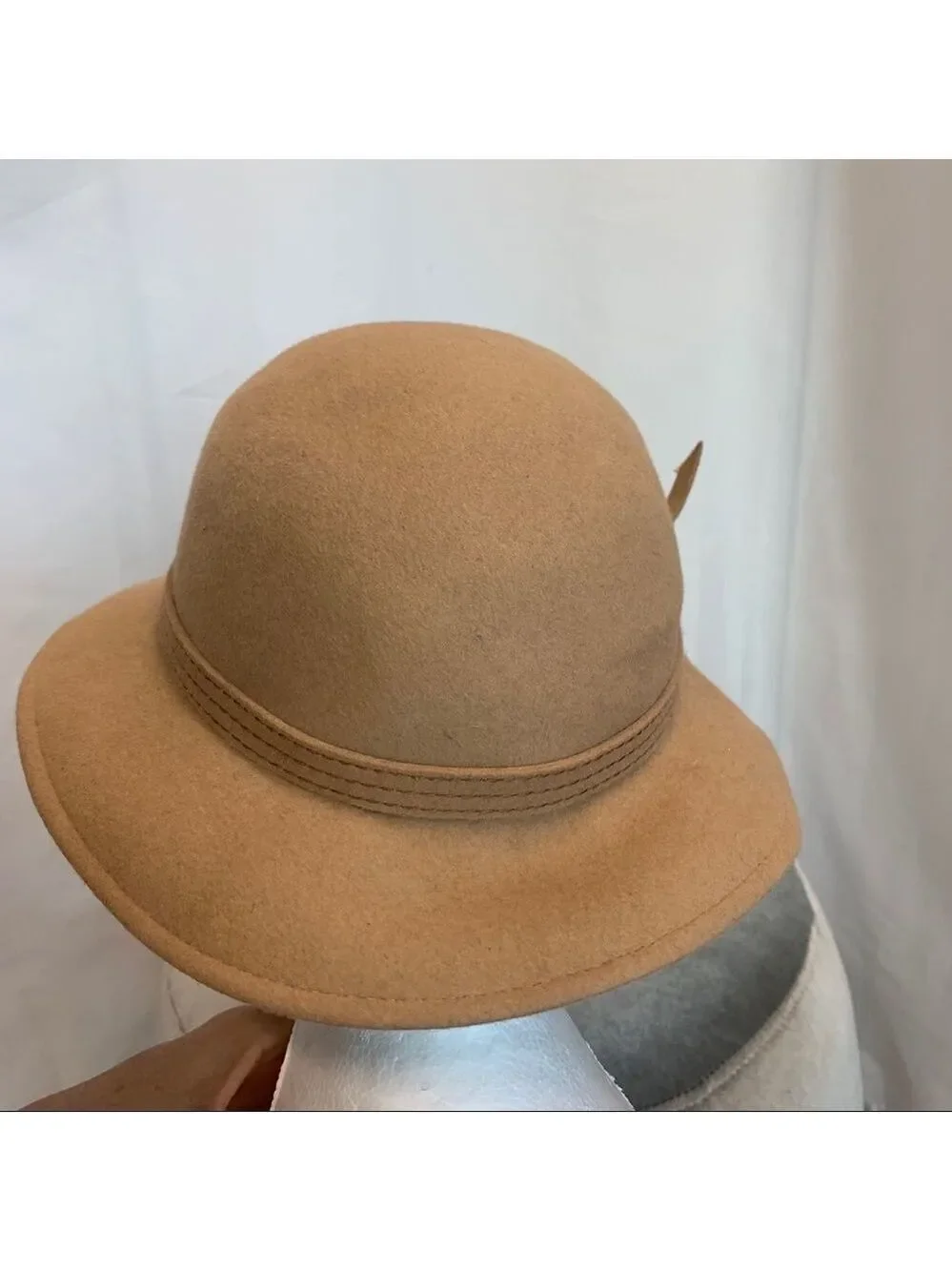 Camel brown felt hat